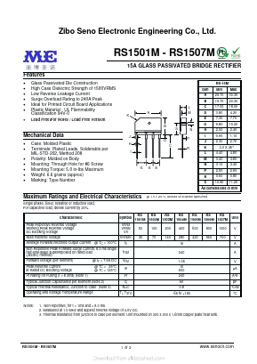 RS1501M Datasheet PDF Zibo Seno Electronic Engineering Co.,Ltd
