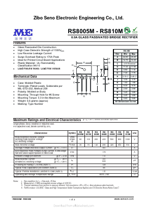 RS8005M Datasheet PDF Zibo Seno Electronic Engineering Co.,Ltd