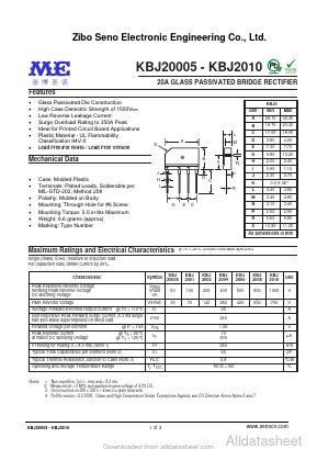 KBJ2001 Datasheet PDF Zibo Seno Electronic Engineering Co.,Ltd