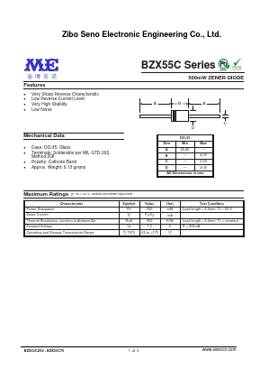 BZX55C3V6 Datasheet PDF Zibo Seno Electronic Engineering Co.,Ltd