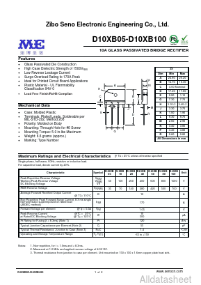 D10XB10 Datasheet PDF Zibo Seno Electronic Engineering Co.,Ltd