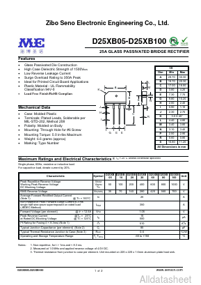 D25XB60 Datasheet PDF Zibo Seno Electronic Engineering Co.,Ltd