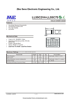 LL55C2V4 Datasheet PDF Zibo Seno Electronic Engineering Co.,Ltd