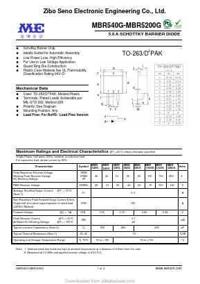 MBR5100G Datasheet PDF Zibo Seno Electronic Engineering Co.,Ltd