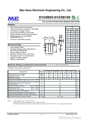 D15XB60 Datasheet PDF Zibo Seno Electronic Engineering Co.,Ltd