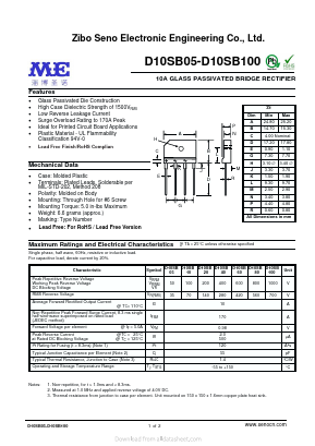 D10SB40 Datasheet PDF Zibo Seno Electronic Engineering Co.,Ltd