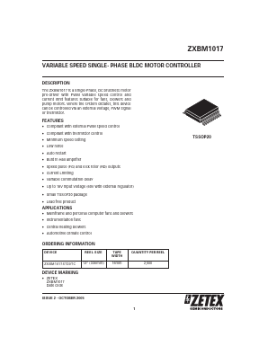 ZXBM1017 Datasheet PDF Zetex => Diodes