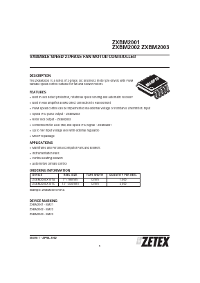 ZXBM2001X10TC Datasheet PDF Zetex => Diodes
