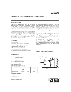 ZXSC310 Datasheet PDF Zetex => Diodes