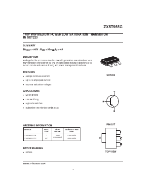 ZX5T955G Datasheet PDF Zetex => Diodes