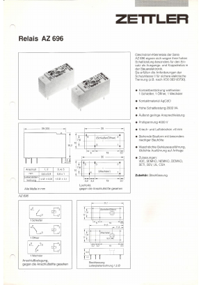 AZ696-1AB-24DE Datasheet PDF Zettler Electronics