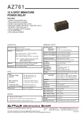 AZ761-1C-18D Datasheet PDF Zettler Electronics
