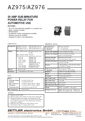 AZ976-1C-6DET Datasheet PDF Zettler Electronics