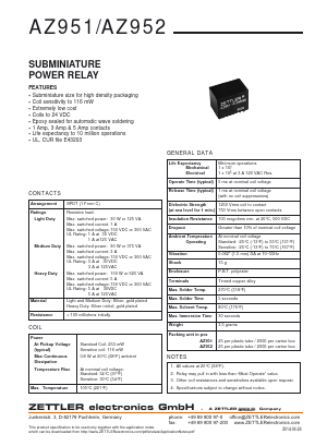 AZ952-1CM-18DE Datasheet PDF Zettler Electronics