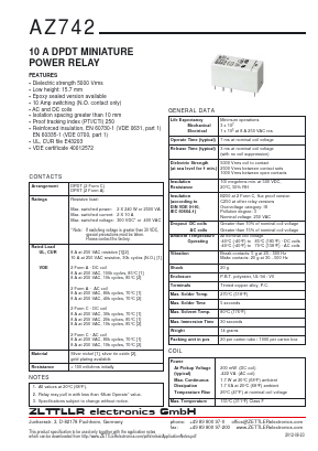 AZ742 Datasheet PDF Zettler Electronics