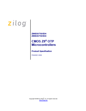 Z86E3316VSC Datasheet PDF Zilog