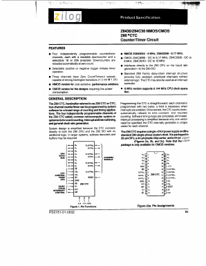 Z843010PEC Datasheet PDF Zilog
