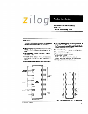 Z84C0004 Datasheet PDF Zilog