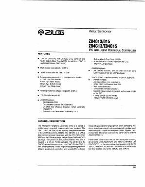 Z84013 Datasheet PDF Zilog