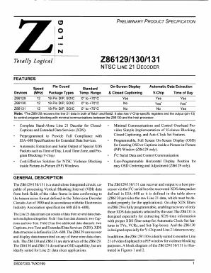 Z86131 Datasheet PDF Zilog