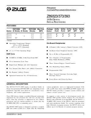 Z8932320VEC Datasheet PDF Zilog