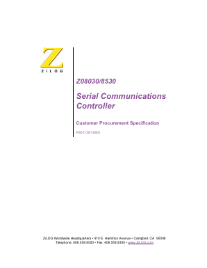 Z08530 Datasheet PDF Zilog